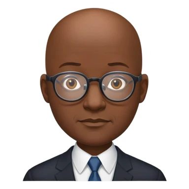 Bald black man with glasses president  sticker