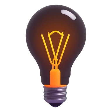 neon lightbulb, glowing blue and pink, soft glossy highlight, modern minimal shape sticker