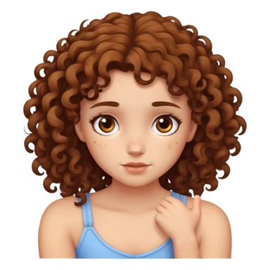 curly brown haired cute girl with scars on her arms sticker