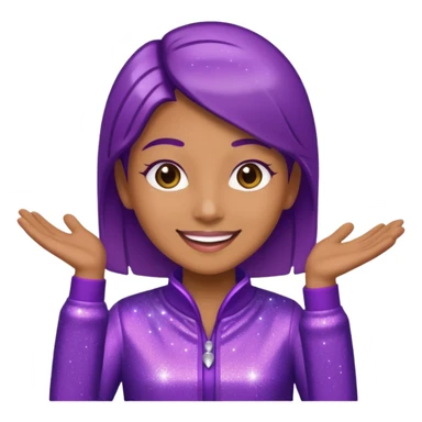 supervisor wearing glitter purple glittery clothes sticker