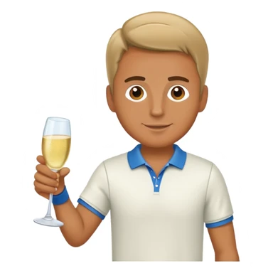 Man Champagne Tennis  sticker