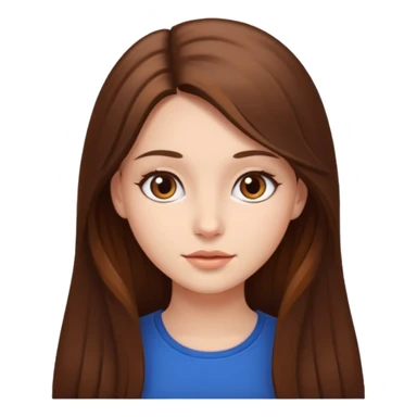 beautiful girl with long and brown hair and brown eyes sticker