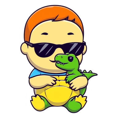 Little cool Baby with Alligator sticker