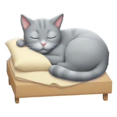 Grey cat sleeping sticker
