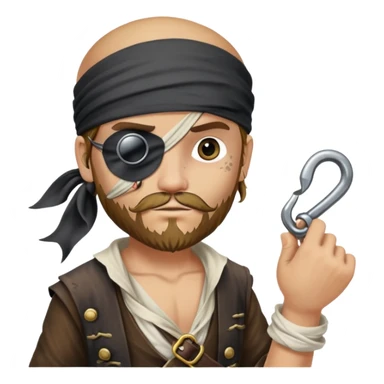 pirate with eye patch and hook hand sticker