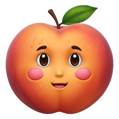 A peach with handmarks with fuzzy hair sticker