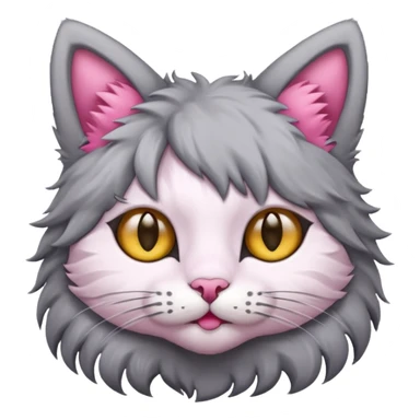 Cat with pink pussy cat ears sticker