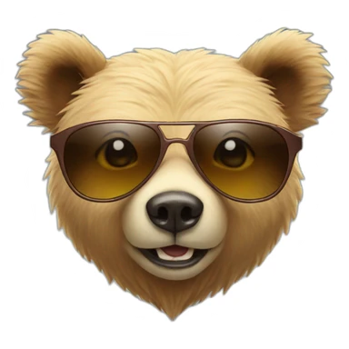 little bear in sunglasses sticker