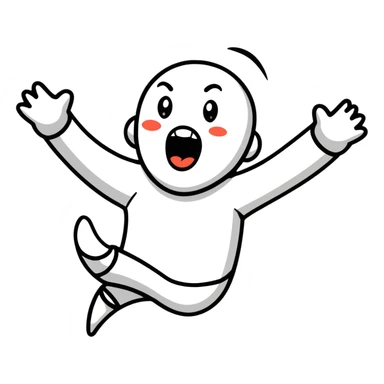 person with head thrown back, screaming with excitement, pure joy, expressive face sticker