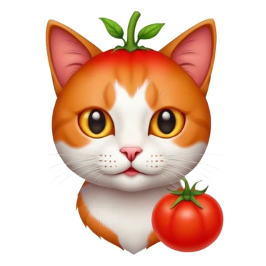 a cat wit tomato head sticker