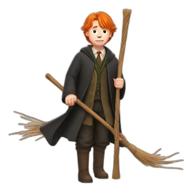 Ron Weasley with broomstick sticker