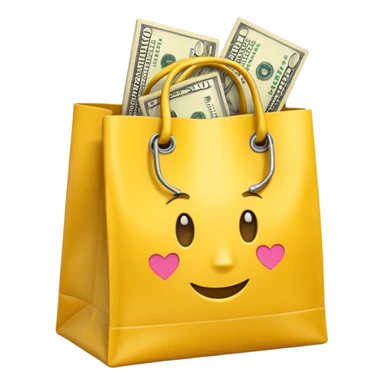 dollars in the yellow bag facing camera sticker