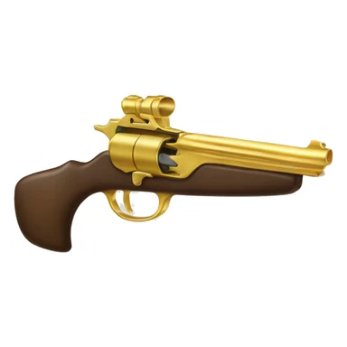A bow with a gold gun  sticker
