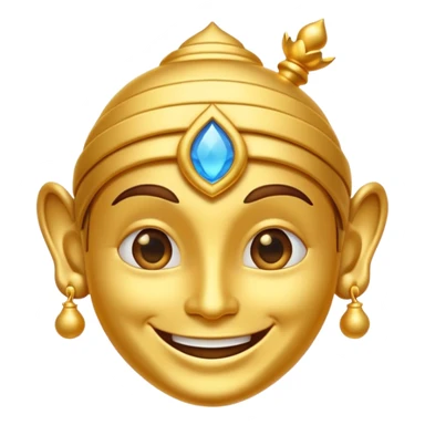 A golden color classic ginie emoji sticker
