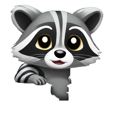 Raccoon with a stack of books sticker