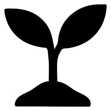 sapling icon, filled style, modern icon style sticker