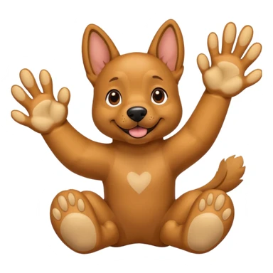 dog paws high fiveing sticker