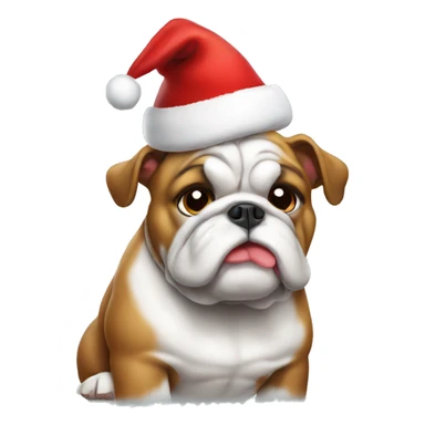 Bulldog in Santa hat sticker