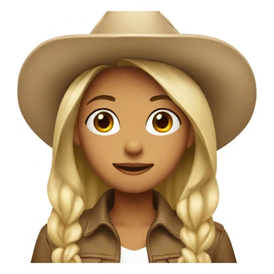 girl with beige cowboy hat sticker