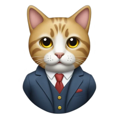 Cat wearing 3 piece suit sticker