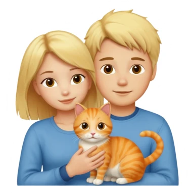 blond-hair-girl-and-blond-hair-man-and-orange-cat sticker
