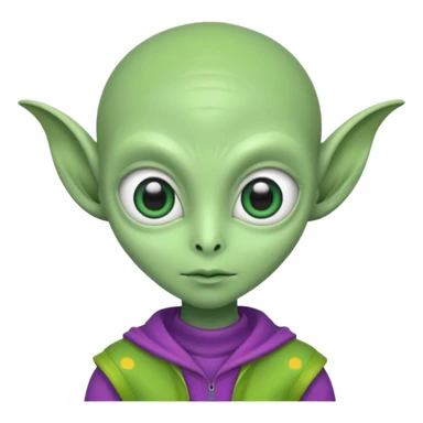 quirky silly alien  sticker
