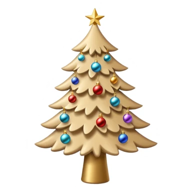 Beige Christmas tree sticker