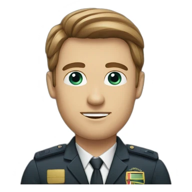 a white man, south africans job title head of security, brown hair sticker