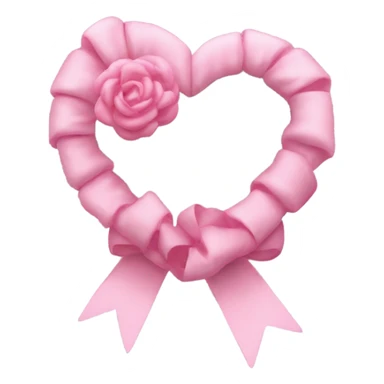 Coração rosa com um laço branco  sticker