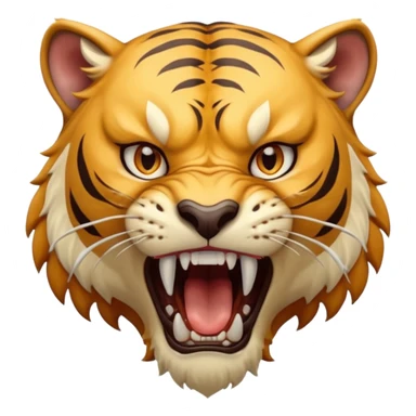 Create a Sabertooth Tiger roaring, make it fierce sticker