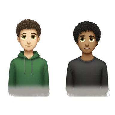 My name is Noah and this is my brother Simon. We are twins and we are fifteen years old. I have brown eyes and straight black hair. Simon has green and brown hair, short and curly sticker