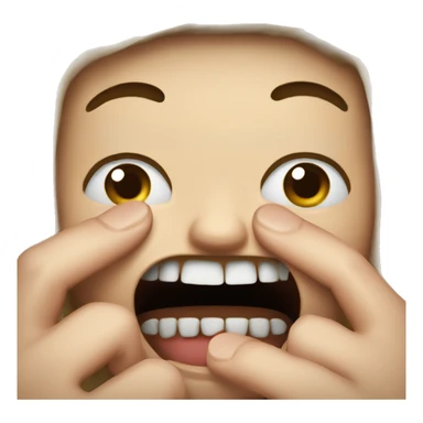 yikes biting finger emoji sticker