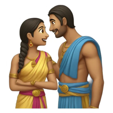 Rama talking with sita sticker