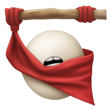 Tied it’s mouth and eye with red cloth sticker