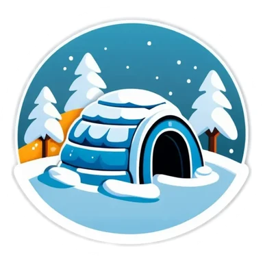 Ice Iglo Hotel mit Rutsche sticker