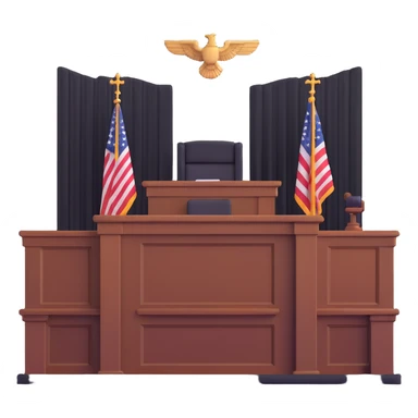 Courtroom with judge bench sticker