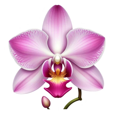 orchid with white and pink sticker