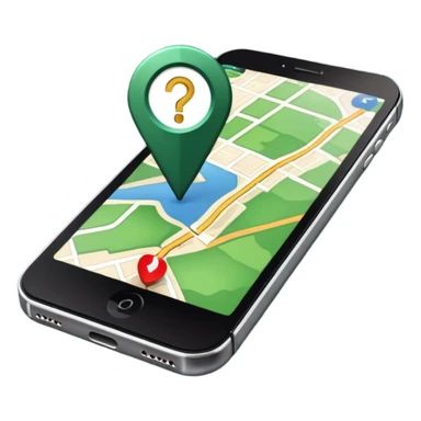 dark green geotag pointing to map on dark green iphone display sticker