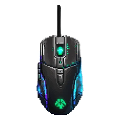 gaming mouse with a glowing logo sticker