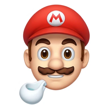 Mario on the toilette face  sticker