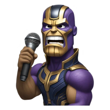 Thanos rapping holding microphone sticker