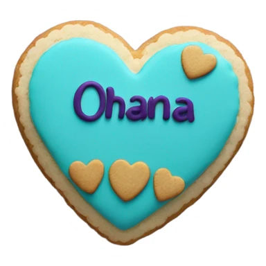 Teal purple Cookie heart with ohana sticker