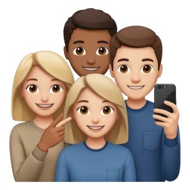 friends selfie smiling sticker