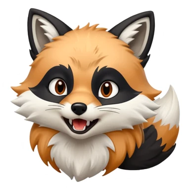 Growling white and black foxfox sticker