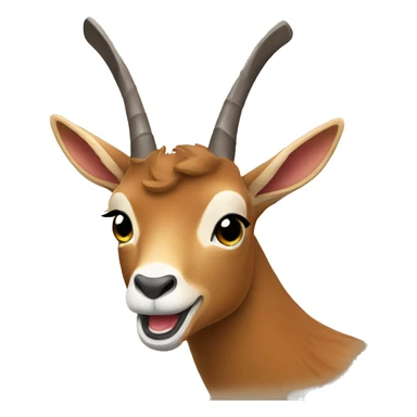 happy smiling brown chamois left hoof pointing up sticker