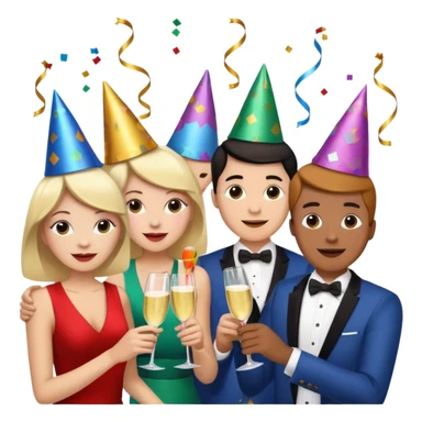 party emoji, festive, confetti, cheerful sticker