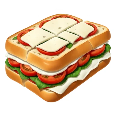 italian foccacia sandwich with tomatoes, mozzarella and basilic sticker