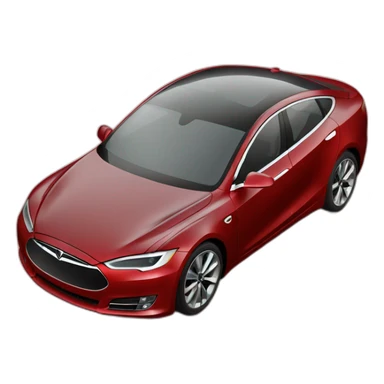 modern sedan car in red like tesla but without logo and without grill sticker