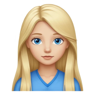 blonde girl long hair blue eyes sticker