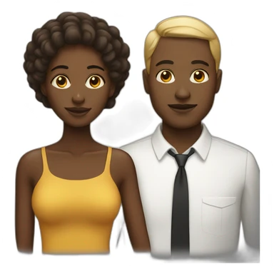 Black woman whit white man sticker